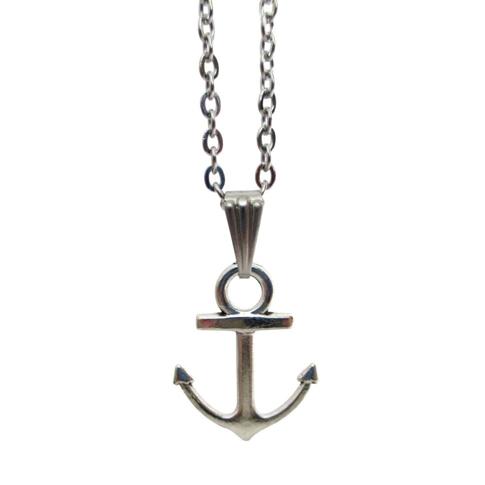 New Anchor Pendant Necklace 18" Stainless Chain - Nautical Layering Jewelry Gift